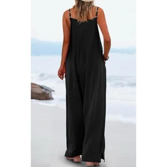 (NWT) YESNO • Chic Black Sleeveless Square-Neck Wide Leg Jumpsuit, 4XL - Picture 2 of 16